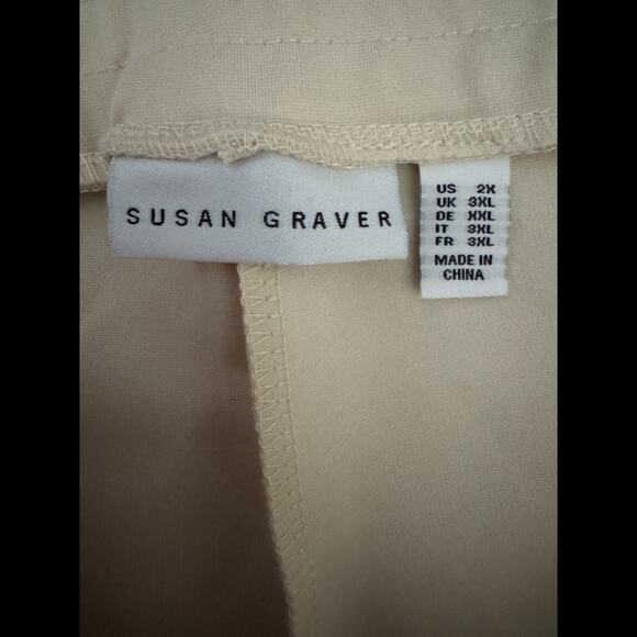 Susan Graver Dark Ivory Ankle Pants 2X Pull-On Stretch Rayon Blend NWOT - Picture 7 of 8